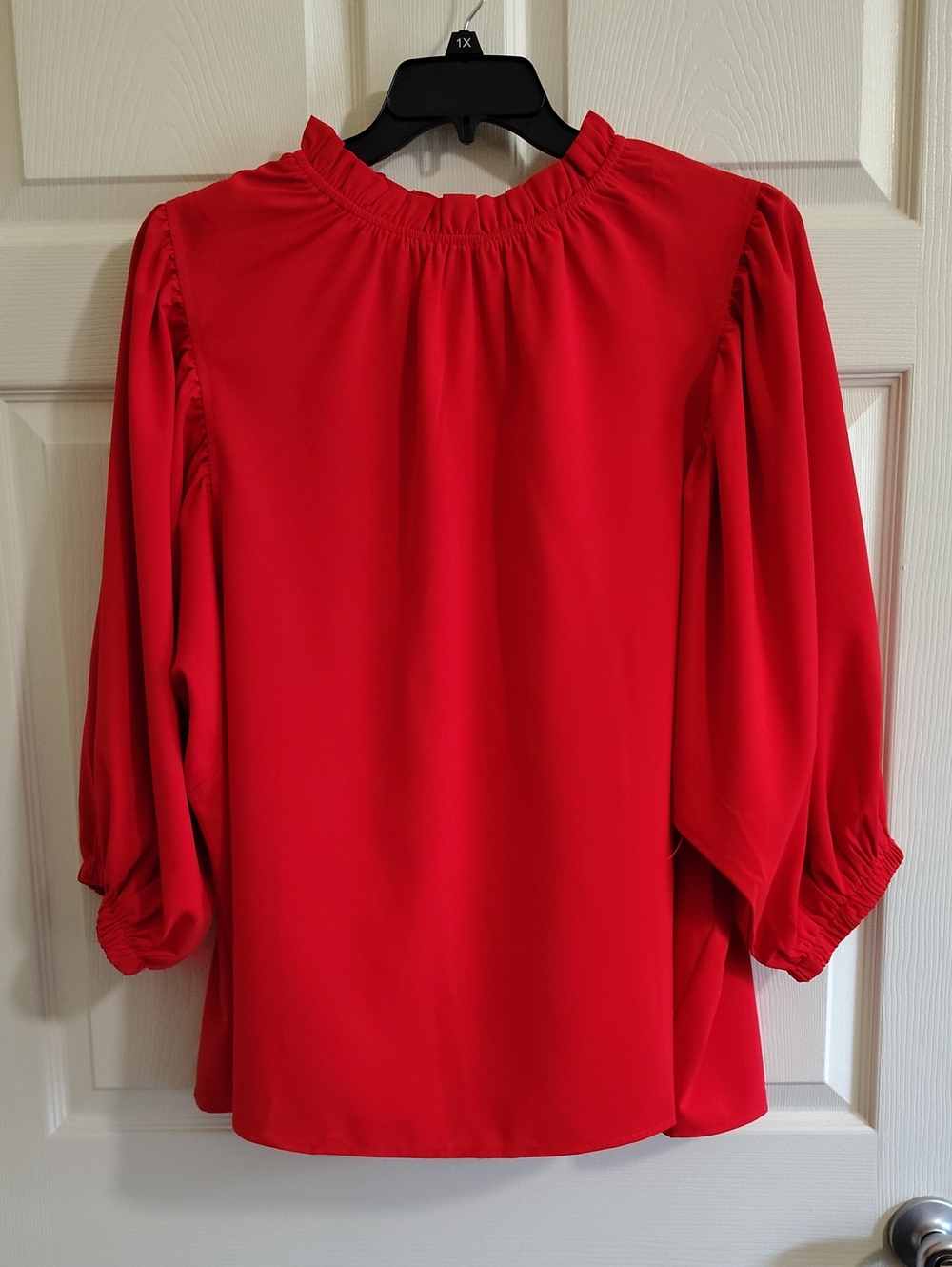 Oddy Red Women's Ruffle-Neck Blouse - Elegant Pull-On Top